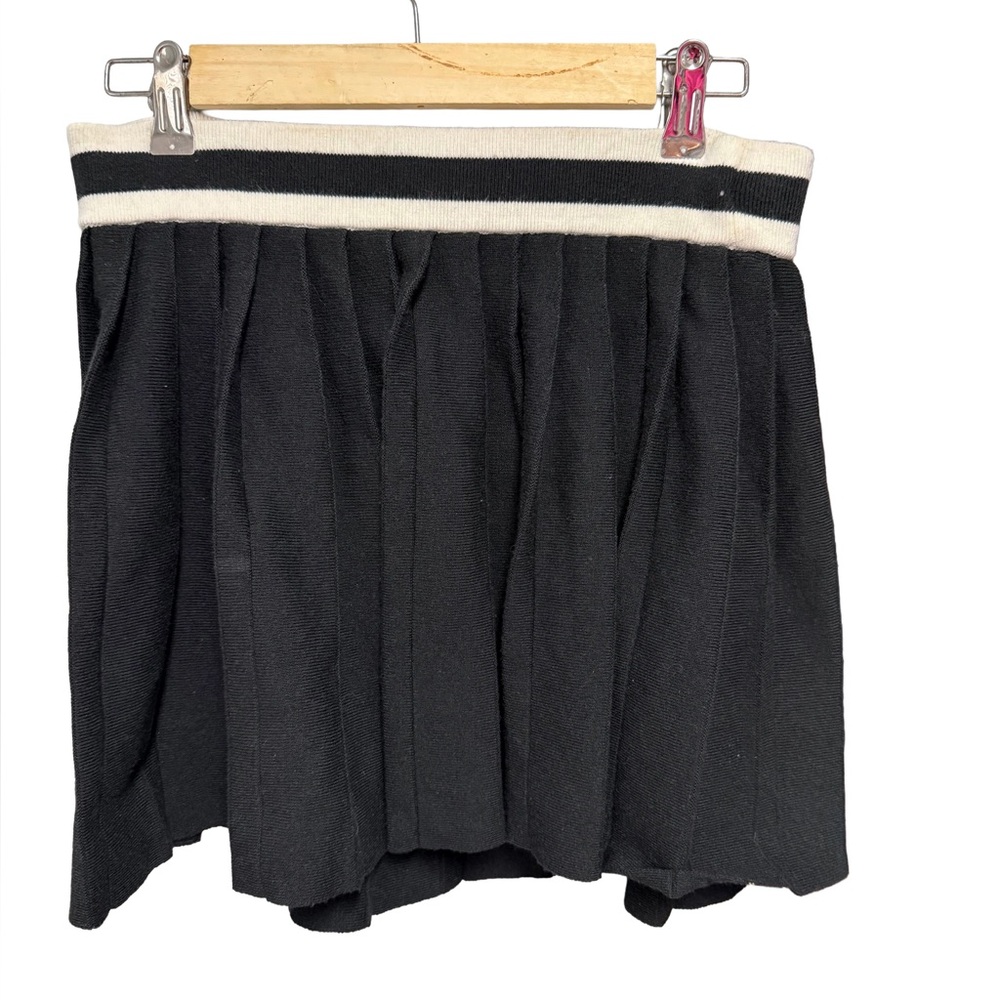 aerie Women’s Medium Black Knit Ribbed Pleated Skirt academia preppy y2k